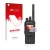 Parte frontal de un envase de producto con el logotipo de la marca upscreen. Al lado se muestra el dispositivo Motorola MTP355