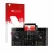 Parte frontal de un envase de producto con el logotipo de la marca upscreen. Al lado se muestra el dispositivo Pioneer XDJ-RX3