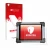 Parte frontal de un envase de producto con el logotipo de la marca upscreen. Al lado se muestra el dispositivo Autel MaxiSys M
