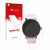 Parte frontal de un envase de producto con el logotipo de la marca upscreen. Al lado se muestra el dispositivo Hama Fit Watch 