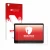 Parte frontal de un envase de producto con el logotipo de la marca upscreen. Al lado se muestra el dispositivo ASUS ExpertCent