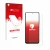 Parte frontal de un envase de producto con el logotipo de la marca upscreen. Al lado se muestra el dispositivo Xiaomi Poco M6 