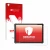 Parte frontal de un envase de producto con el logotipo de la marca upscreen. Al lado se muestra el dispositivo Oukitel RT6 con