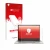 Parte frontal de un envase de producto con el logotipo de la marca upscreen. Al lado se muestra el dispositivo ASUS ZenBook S 