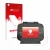 Parte frontal de un envase de producto con el logotipo de la marca upscreen. Al lado se muestra el dispositivo PowaKaddy FX7 G