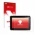 Parte frontal de un envase de producto con el logotipo de la marca upscreen. Al lado se muestra el dispositivo Texa Axone Voic