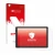 Parte frontal de un envase de producto con el logotipo de la marca upscreen. Al lado se muestra el dispositivo HotLight HOTC10