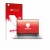 Parte frontal de un envase de producto con el logotipo de la marca upscreen. Al lado se muestra el dispositivo HP Zbook Studio