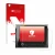 Parte frontal de un envase de producto con el logotipo de la marca upscreen. Al lado se muestra el dispositivo Xzent F-285 con