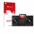 Parte frontal de un envase de producto con el logotipo de la marca upscreen. Al lado se muestra el dispositivo AlphaTheta XDJ-