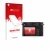 Parte frontal de un envase de producto con el logotipo de la marca upscreen. Al lado se muestra el dispositivo Fujifilm GFX 10