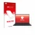 Parte frontal de un envase de producto con el logotipo de la marca upscreen. Al lado se muestra el dispositivo ASUS Vivobook 1