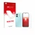 Parte frontal de un envase de producto con el logotipo de la marca upscreen. Al lado se muestra el dispositivo Infinix Smart 9