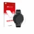 Parte frontal de un envase de producto con el logotipo de la marca upscreen. Al lado se muestra el dispositivo Huawei Watch GT