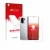 Parte frontal de un envase de producto con el logotipo de la marca upscreen. Al lado se muestra el dispositivo OnePlus Ace 6 (