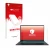 Parte frontal de un envase de producto con el logotipo de la marca upscreen. Al lado se muestra el dispositivo ASUS V16 V3607 