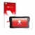 Parte frontal de un envase de producto con el logotipo de la marca upscreen. Al lado se muestra el dispositivo NFOIEIS Base 5"