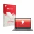 Parte frontal de un envase de producto con el logotipo de la marca upscreen. Al lado se muestra el dispositivo ASUS Chromebook