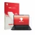 Parte frontal de un envase de producto con el logotipo de la marca upscreen. Al lado se muestra el dispositivo Lenovo ThinkPad