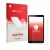 Parte frontal de un envase de producto con el logotipo de la marca upscreen. Al lado se muestra el dispositivo Brave BT7X1 con