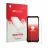 Parte frontal de un envase de producto con el logotipo de la marca upscreen. Al lado se muestra el dispositivo Doogee S300 Pro