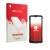 Parte frontal de un envase de producto con el logotipo de la marca upscreen. Al lado se muestra el dispositivo Doogee Fire 7 P