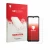 Parte frontal de un envase de producto con el logotipo de la marca upscreen. Al lado se muestra el dispositivo Doogee S200 Ult