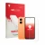 Parte frontal de un envase de producto con el logotipo de la marca upscreen. Al lado se muestra el dispositivo Honor X7e (Fron