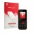 Parte frontal de un envase de producto con el logotipo de la marca upscreen. Al lado se muestra el dispositivo Karbonn K19 Roc