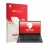 Parte frontal de un envase de producto con el logotipo de la marca upscreen. Al lado se muestra el dispositivo Lenovo V15 7915