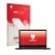 Parte frontal de un envase de producto con el logotipo de la marca upscreen. Al lado se muestra el dispositivo ASUS ExpertBook