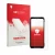 Parte frontal de un envase de producto con el logotipo de la marca upscreen. Al lado se muestra el dispositivo Blackview Xplor