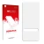 Parte frontal de un envase de producto con el logotipo de la marca upscreen. Al lado está el protector de pantalla correspondi