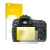 Parte frontal de un envase de producto con el logotipo de la marca upscreen. Al lado se muestra el dispositivo Sony Alpha 350 