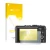 Parte frontal de un envase de producto con el logotipo de la marca upscreen. Al lado se muestra el dispositivo Panasonic Lumix