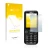 Parte frontal de un envase de producto con el logotipo de la marca upscreen. Al lado se muestra el dispositivo Nokia C5-00 con