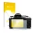 Parte frontal de un envase de producto con el logotipo de la marca upscreen. Al lado se muestra el dispositivo Olympus OM-D E-