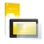 Parte frontal de un envase de producto con el logotipo de la marca upscreen. Al lado se muestra el dispositivo Wacom Cintiq 13