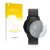 Parte frontal de un envase de producto con el logotipo de la marca upscreen. Al lado se muestra el dispositivo Pebble Time Rou