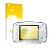 Parte frontal de un envase de producto con el logotipo de la marca upscreen. Al lado se muestra el dispositivo Nikon Coolpix W