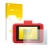 Parte frontal de un envase de producto con el logotipo de la marca upscreen. Al lado se muestra el dispositivo Polaroid Snap T