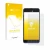 Parte frontal de un envase de producto con el logotipo de la marca upscreen. Al lado se muestra el dispositivo Doro 8035 con s