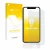 Parte frontal de un envase de producto con el logotipo de la marca upscreen. Al lado se muestra el dispositivo Apple iPhone Xs