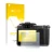 Parte frontal de un envase de producto con el logotipo de la marca upscreen. Al lado se muestra el dispositivo Hasselblad X1D 