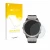 Parte frontal de un envase de producto con el logotipo de la marca upscreen. Al lado se muestra el dispositivo Garmin quatix 6