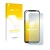 Parte frontal de un envase de producto con el logotipo de la marca upscreen. Al lado se muestra el dispositivo Oukitel WP7 con