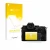 Parte frontal de un envase de producto con el logotipo de la marca upscreen. Al lado se muestra el dispositivo Panasonic Lumix
