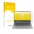 Parte frontal de un envase de producto con el logotipo de la marca upscreen. Al lado se muestra el dispositivo Lenovo ThinkBoo