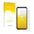 Parte frontal de un envase de producto con el logotipo de la marca upscreen. Al lado se muestra el dispositivo Doogee V10 con 