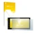 Parte frontal de un envase de producto con el logotipo de la marca upscreen. Al lado se muestra el dispositivo Kenwood DMX5020